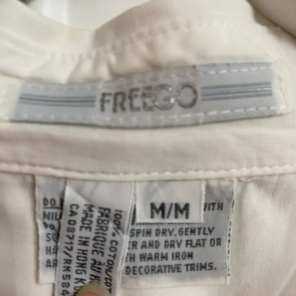 Vtg Freego Women’s Sz Medium White Long Sleeve Cotton Western Style Shirt Top - Picture 6 of 11